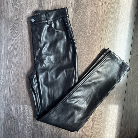 Black Faux Leather Pants - Picture 2 of 3